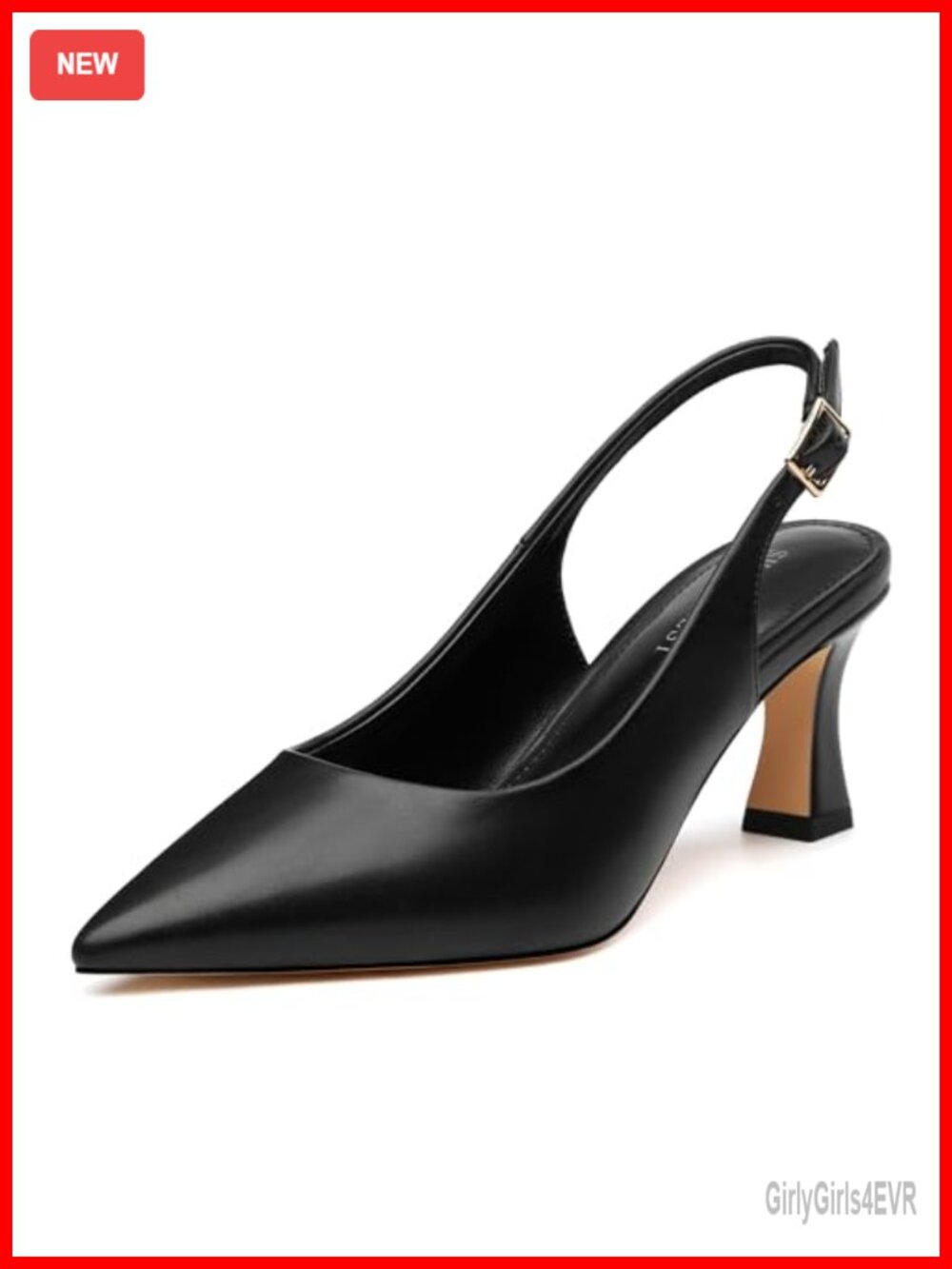 SHOWFOREST Women's Slingback Kitten Heel Pumps 2.5 Inch Pointed Toe